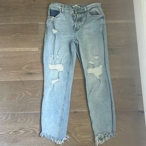 SOCIALITE Mila Distressed High-Rise Cropped Jeans